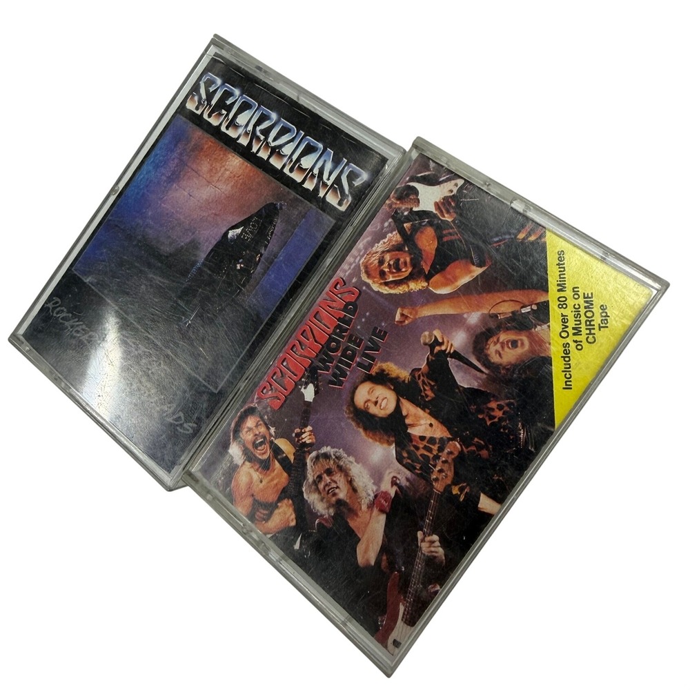 Scorpions Cassette Tape Lot Love at First Sting World Wide Live Chrome Rock
